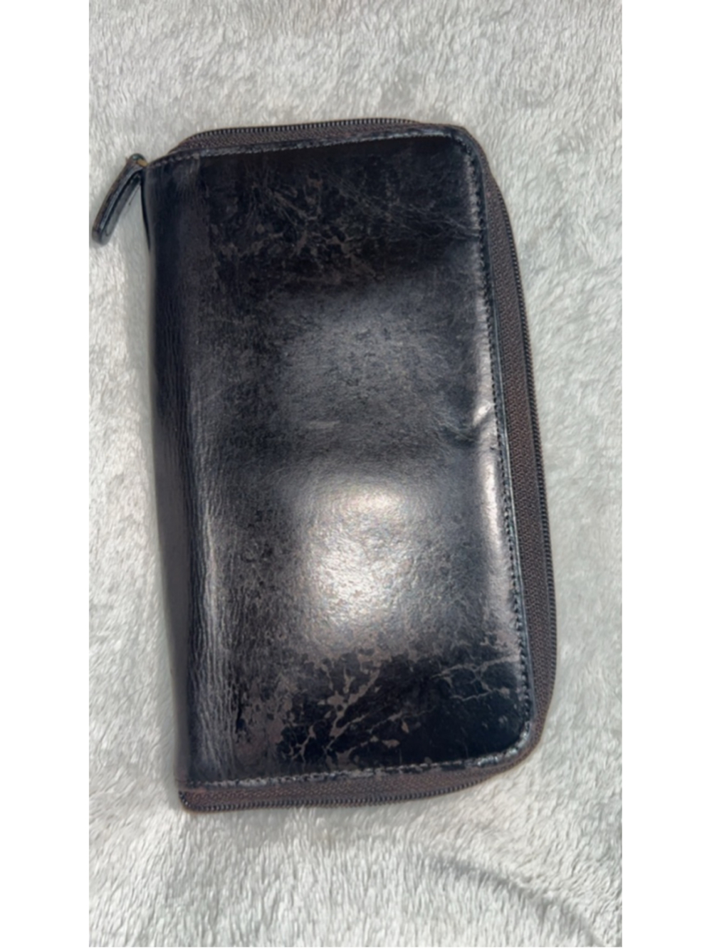 Vintage Coach Black Leather Zip-Around Wallet One Size - Picture 4 of 8